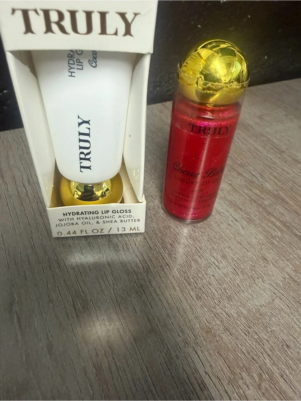 TRULY Hydrating Lip Gloss Duo - Coco Cloud Lip Gloss & Cherry Baby Lip Oil